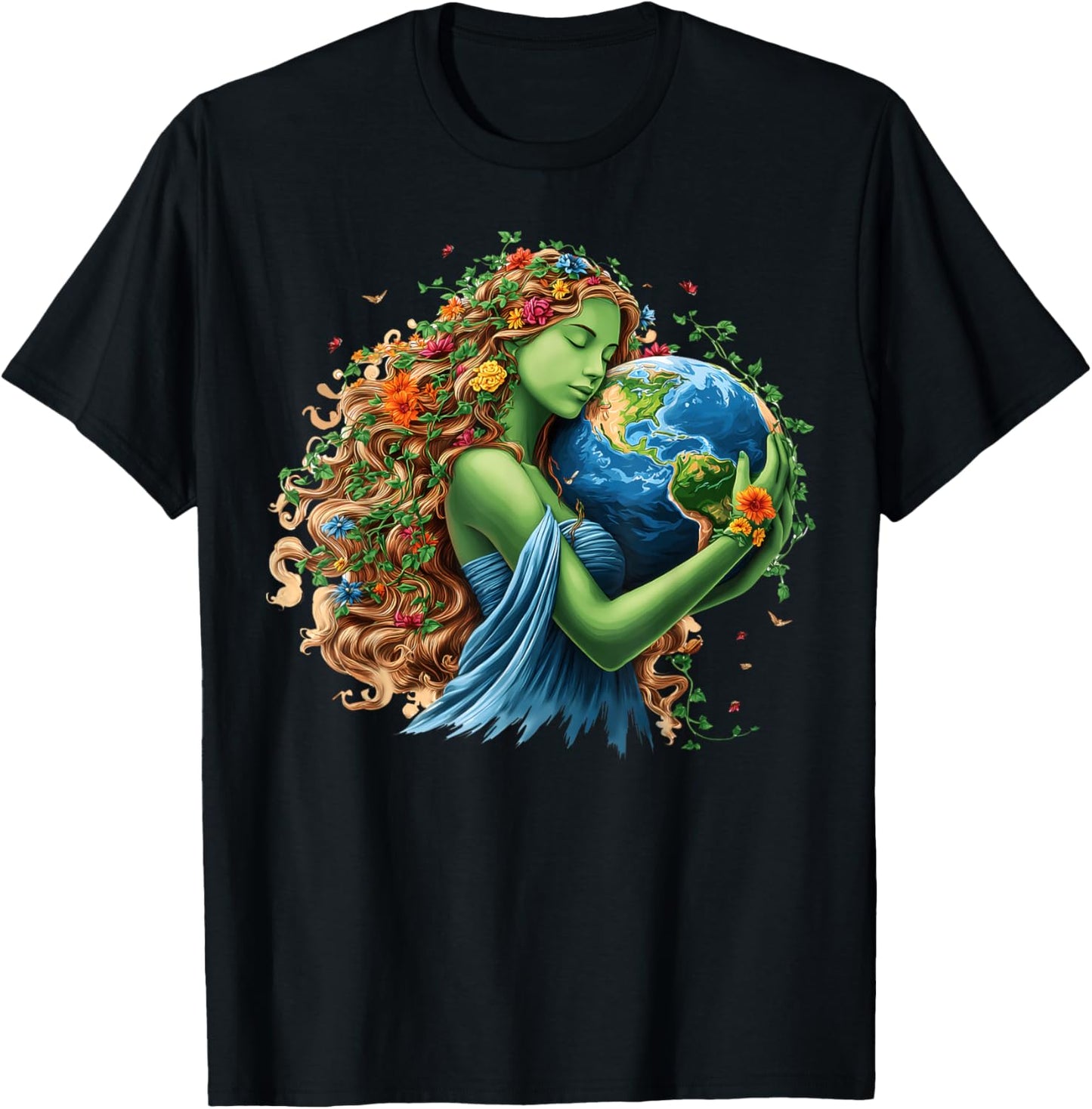Earth Day 2026 Green Mother Nature Planet Women Girls T-Shirt - T-Shirt | Black