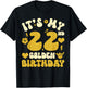 It's My 22nd Golden Birthday 22 Year Old Bday Kids Groovy T-Shirt - T-Shirt | Black