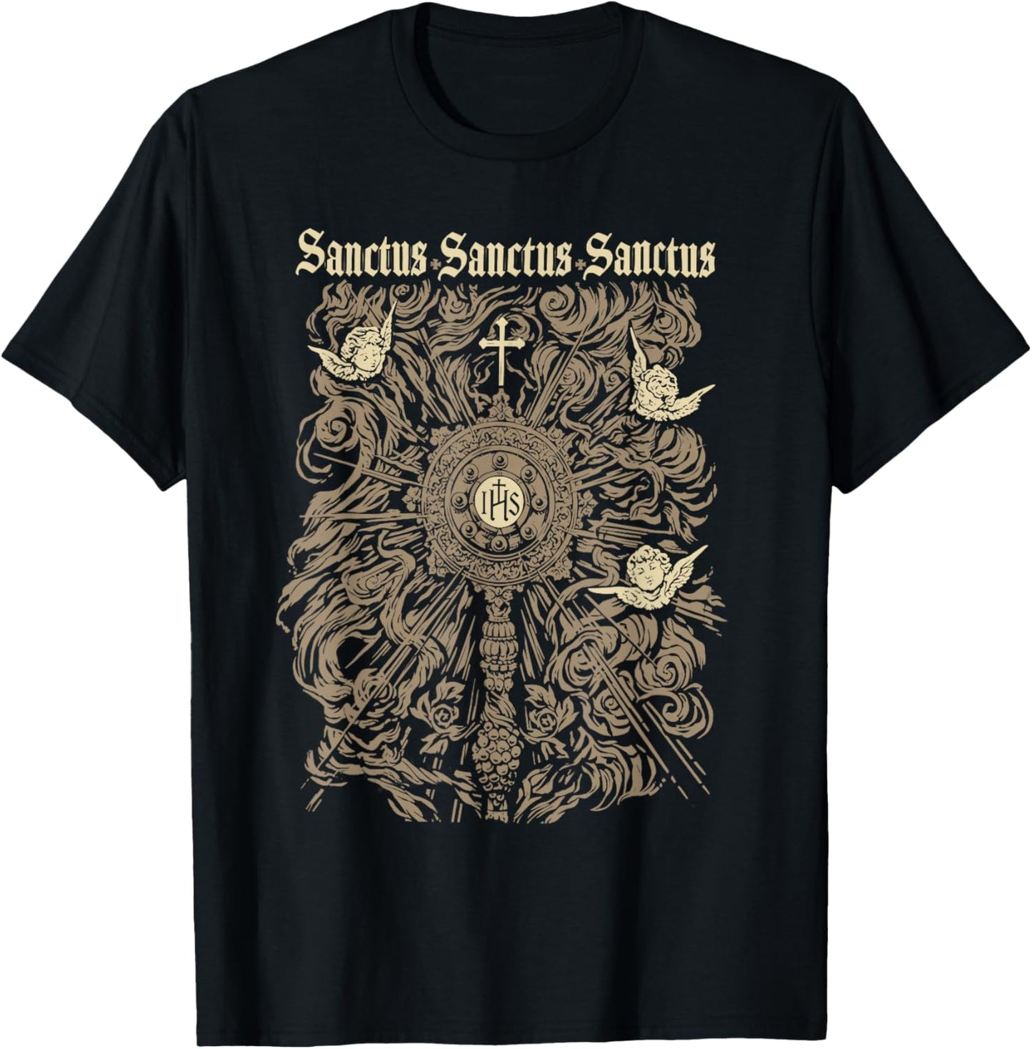 Sanctus Sanctus Sanctus Graphic Faith Apparel T-Shirt - T-Shirt | Black