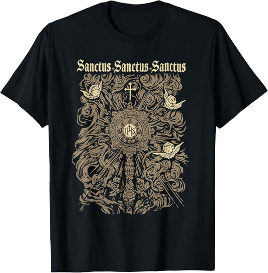 Sanctus Sanctus Sanctus Graphic Faith Apparel T-Shirt - T-Shirt | Black