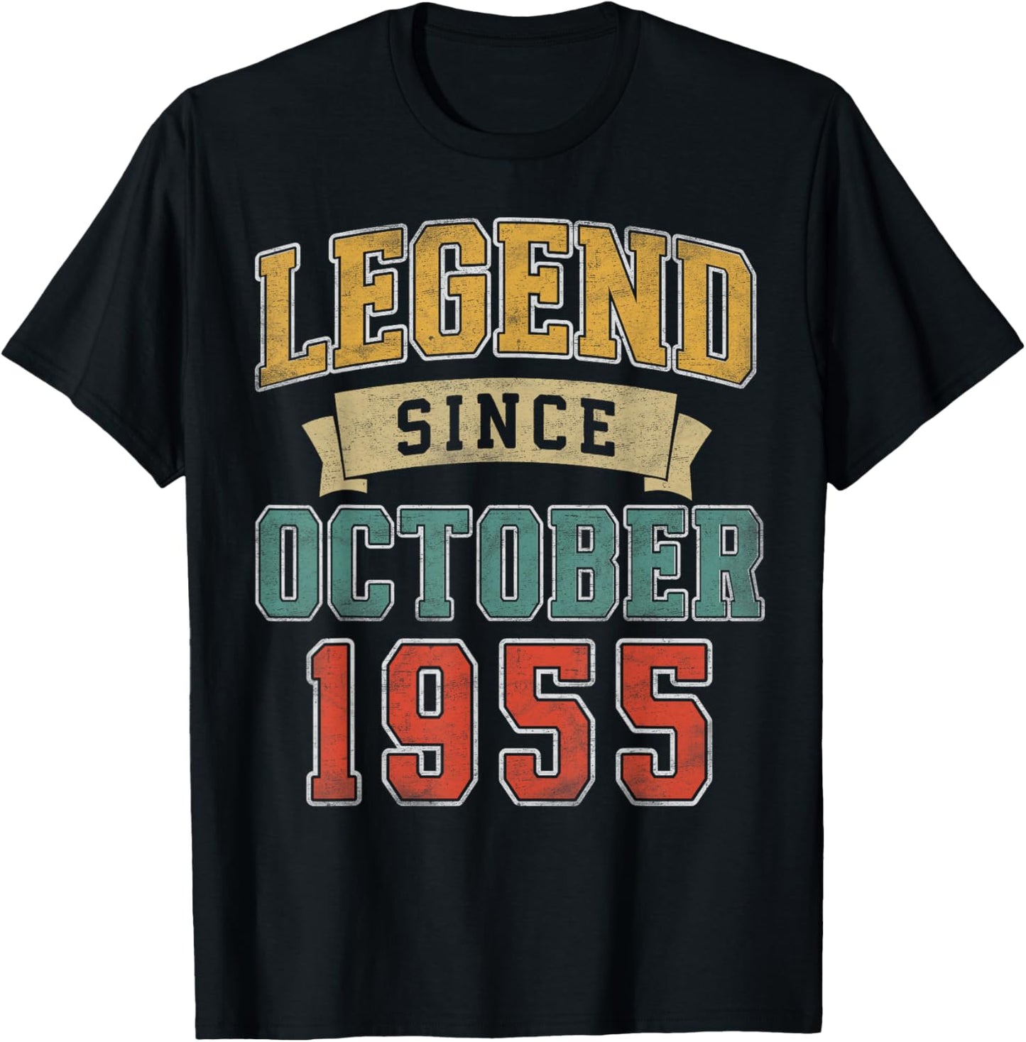 Legend October 1955 70th Birthday Men Women 70 Year Old T-Shirt - T-Shirt | Black