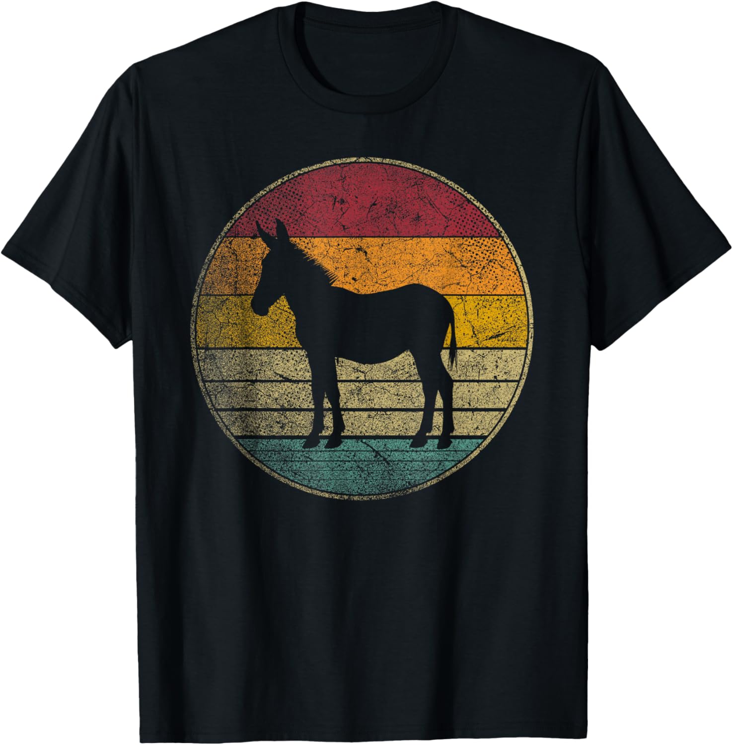 Donkey - Vintage Love Women Kids Men Funny Retro T-Shirt - T-Shirt | Black