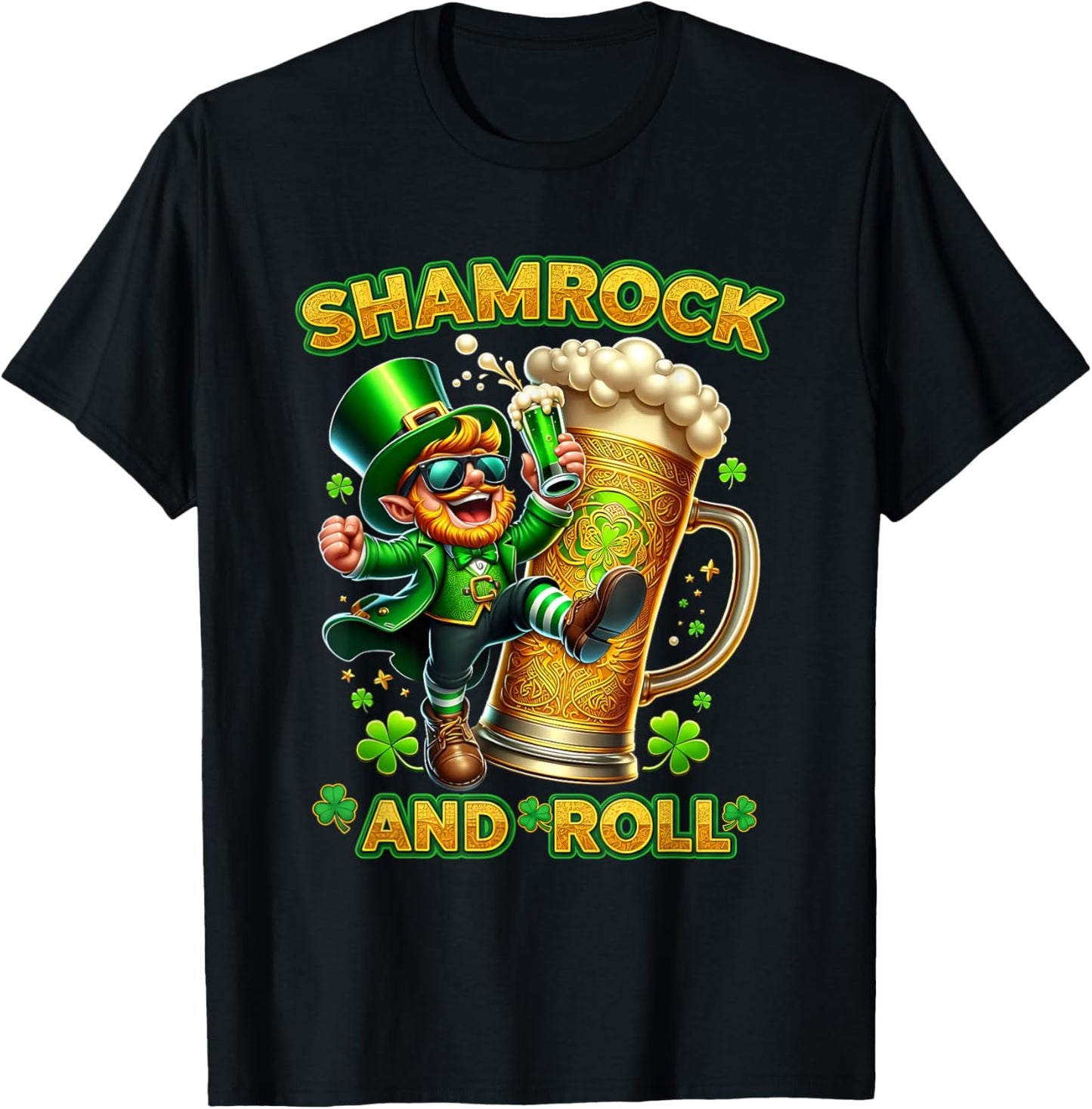 Patrick Shamrock Drinking Humor St. Patrick's Day Beer T-Shirt - T-Shirt | Black