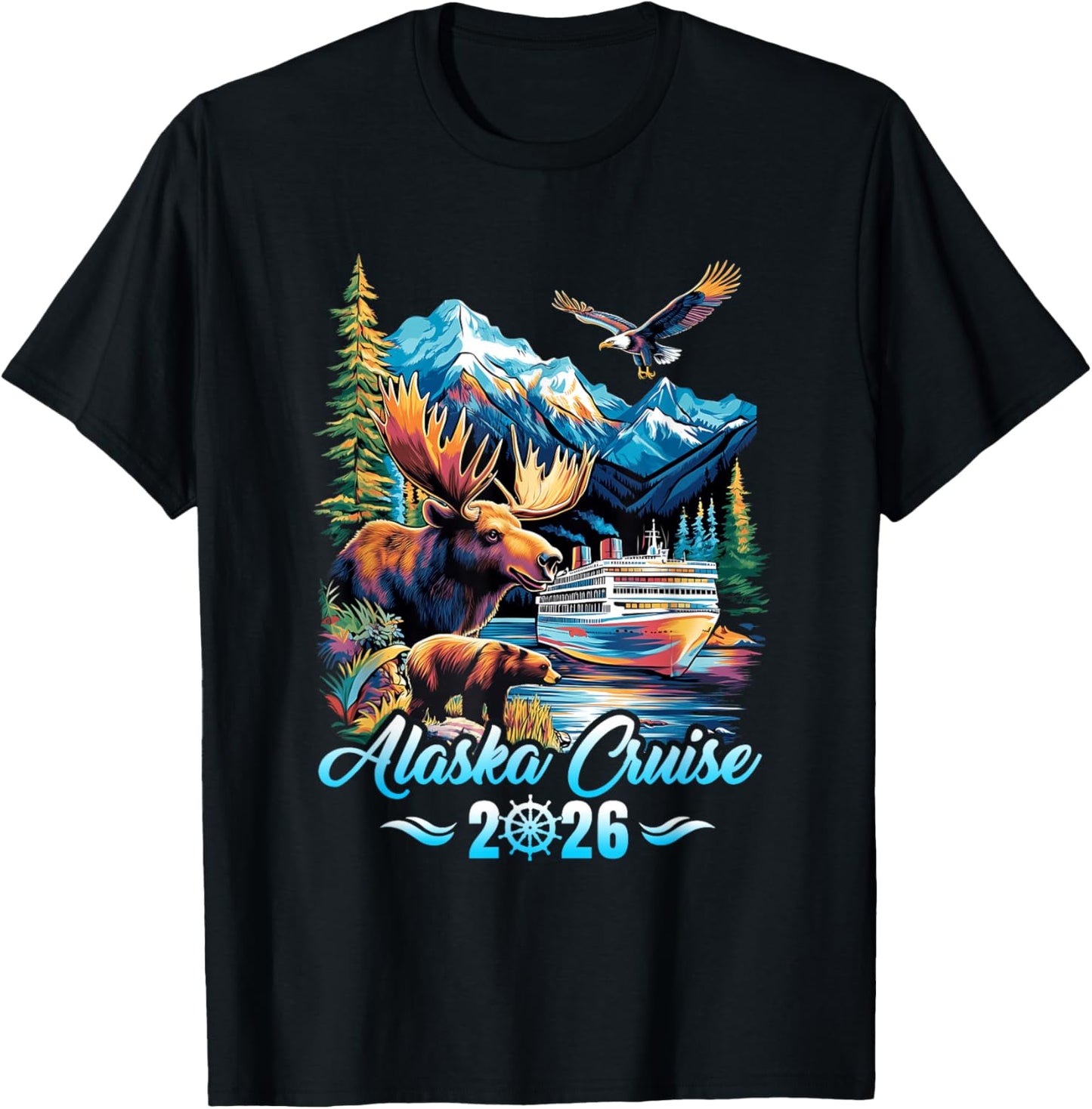 Alaska Cruise 2026 Matching Family Friends Group Alaskan T-Shirt - T-Shirt | Black