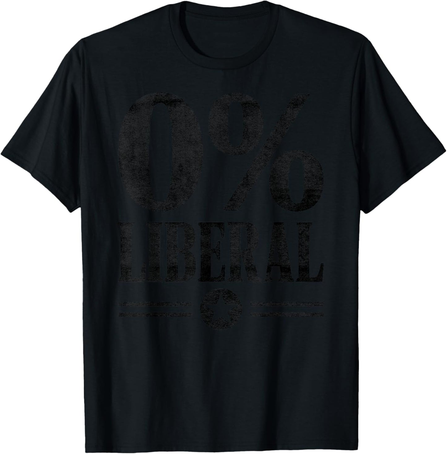 0% Liberal Retro American – Zero Percent Funny Conservative T-Shirt - T-Shirt | Black