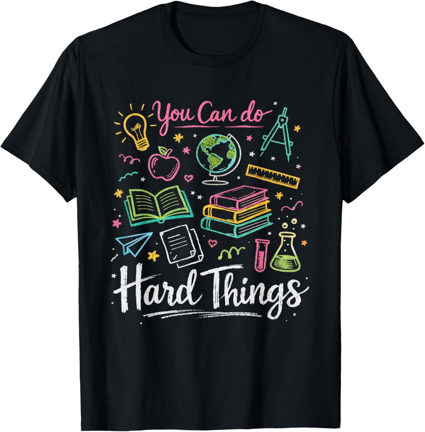 Testing Day You Can Do Hard Things Teacher State Testing T-Shirt - T-Shirt | Black
