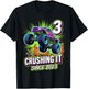 Birthday Monster Truck 3 Year Old Boys 3rd Party Born 2023 T-Shirt - T-Shirt | Black