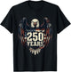 250 Years Patriotic American Flag 1776-2026 T-Shirt - T-Shirt | Black