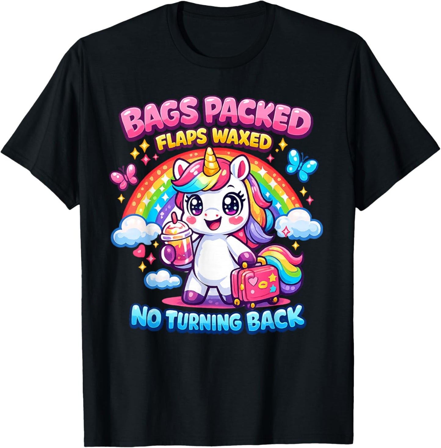 Bags Packed Unicorn Funny Inappropriate Vacation Women T-Shirt - T-Shirt | Black