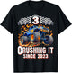 Birthday Monster Truck 3 Year Old Boys 3rd Party Born 2023 T-Shirt - T-Shirt | Black
