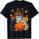 Thanksgiving Kittens and Pumpkin Cats Lover Men Women Fall T-Shirt - T-Shirt | Black
