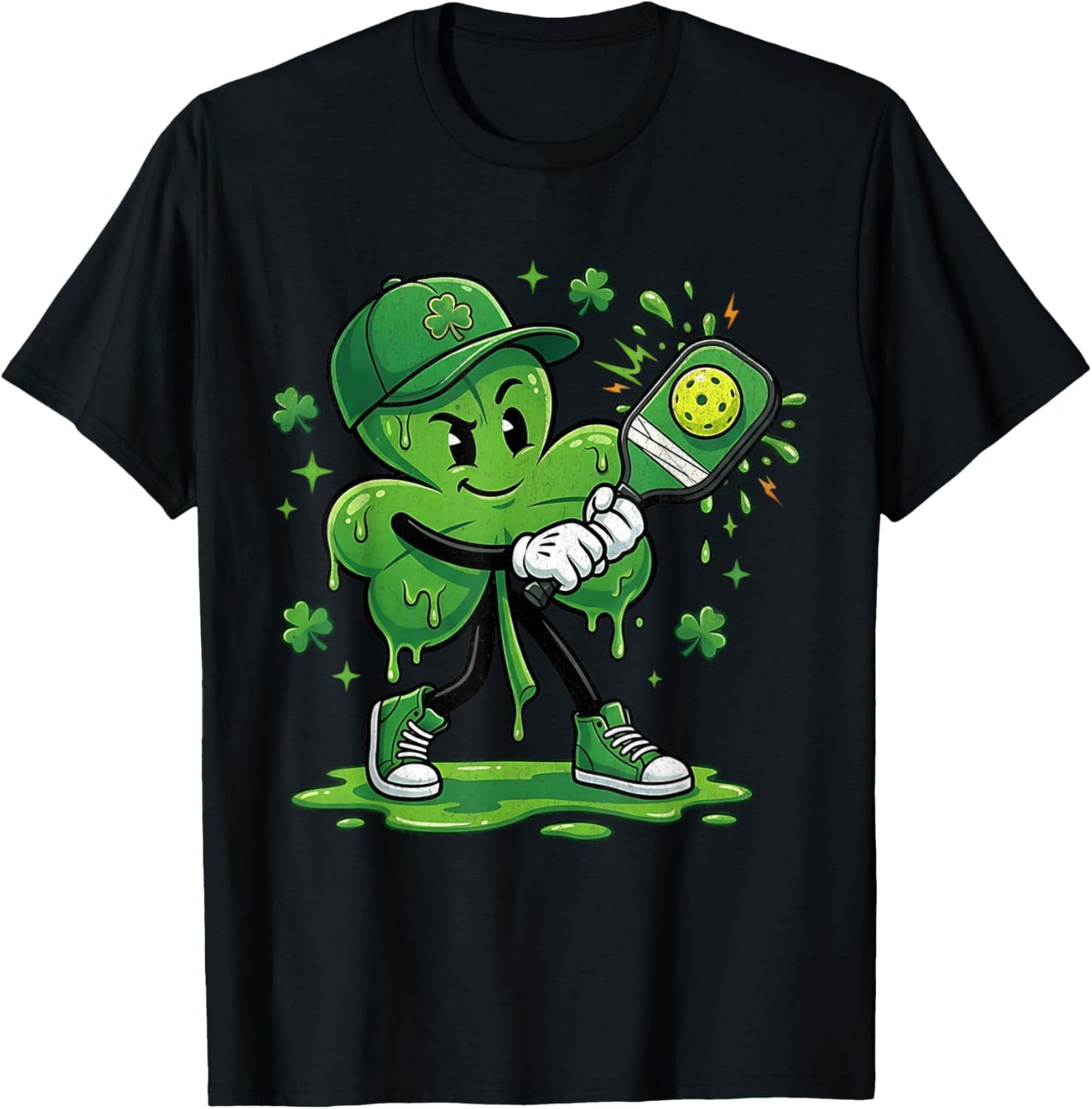 St Patricks Day Pickleball Saint Pattys Paddys Men Women Kid T-Shirt - T-Shirt | Black