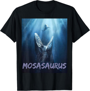 Mosasaurus Shark Power Ocean Dinosaur Men Adventure Gear T-Shirt - T-Shirt | Black