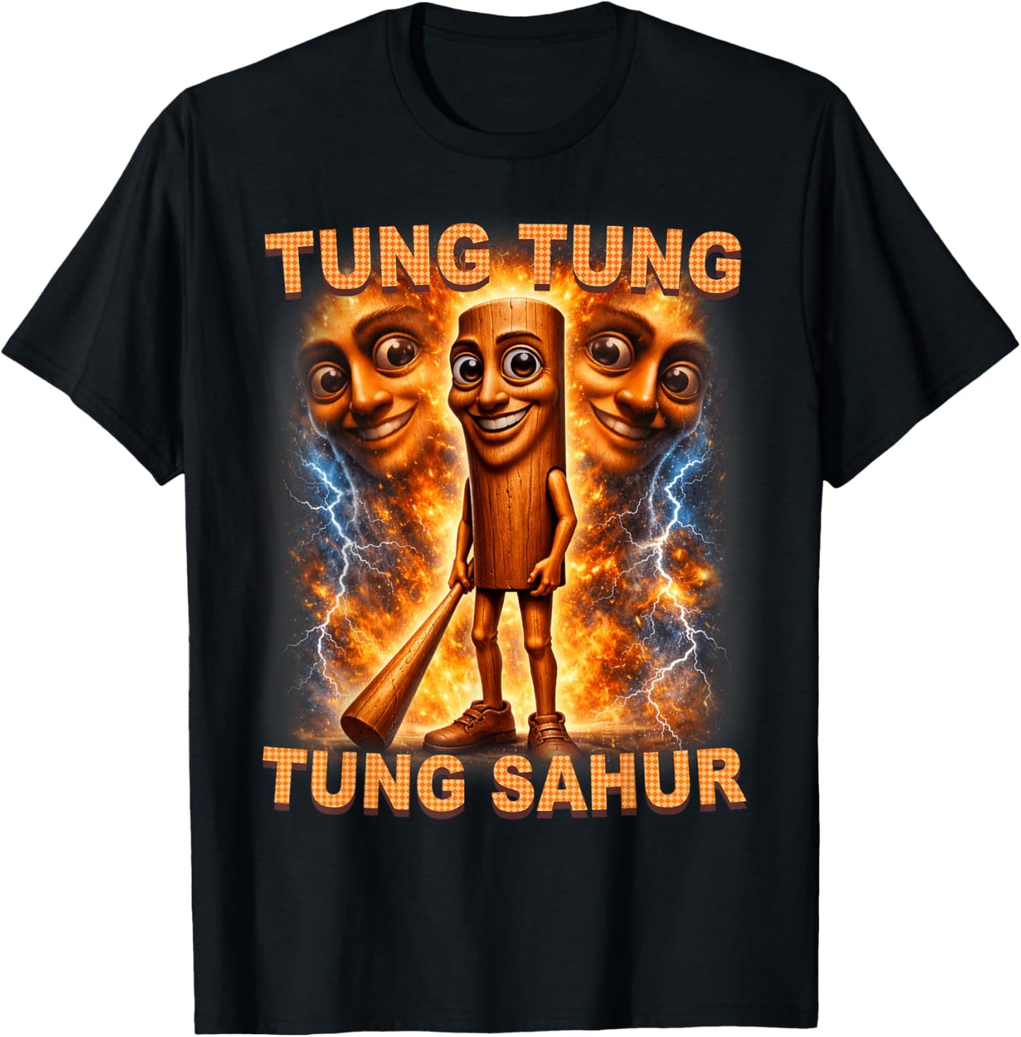 Tung Tung Tung Sahur is Calling Funny Italian Brainrot T-Shirt - T-Shirt | Black
