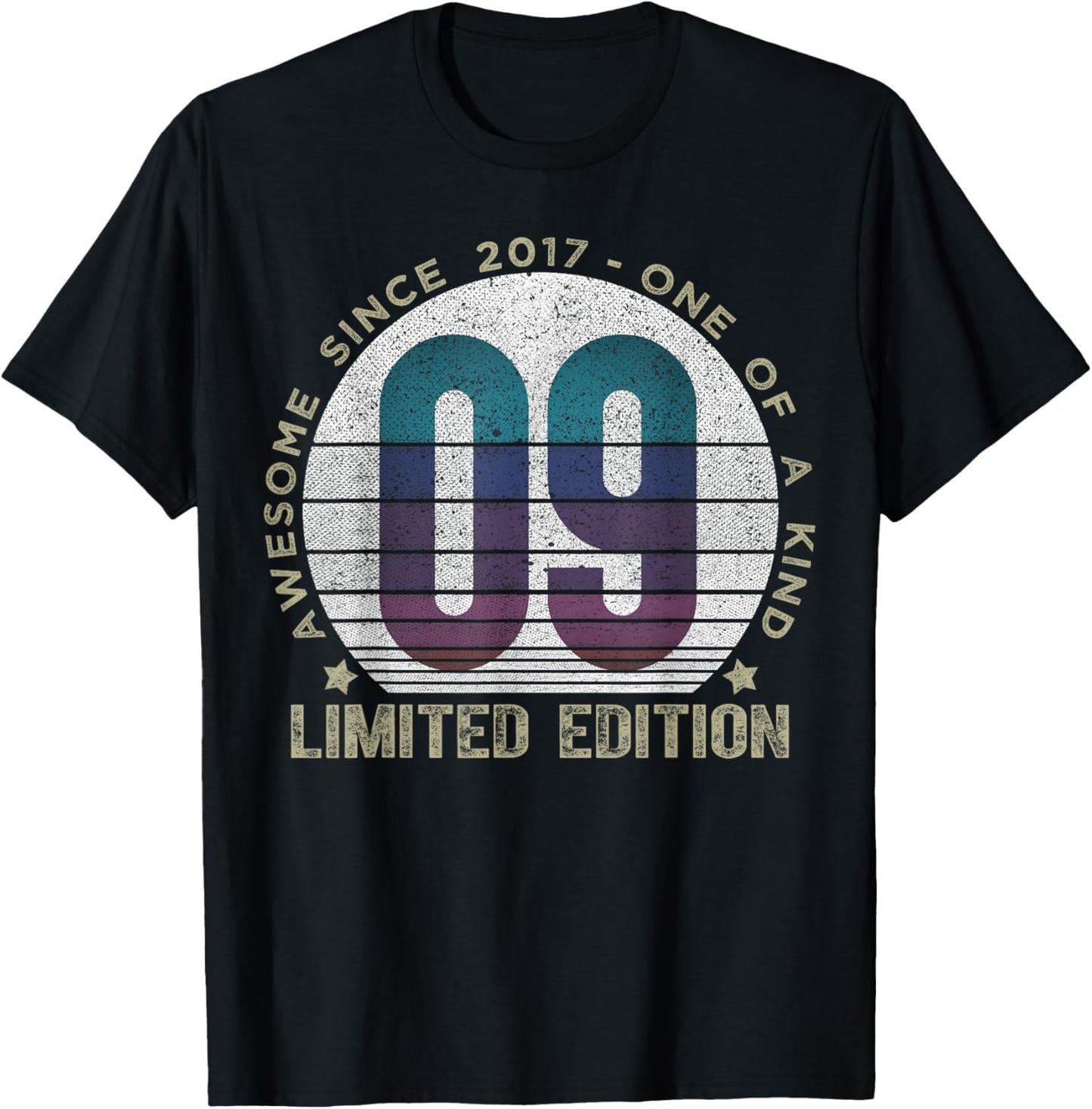 9 Year Old Gifts Vintage 2017 Limited Edition 9th Birthday T-Shirt - T-Shirt | Black