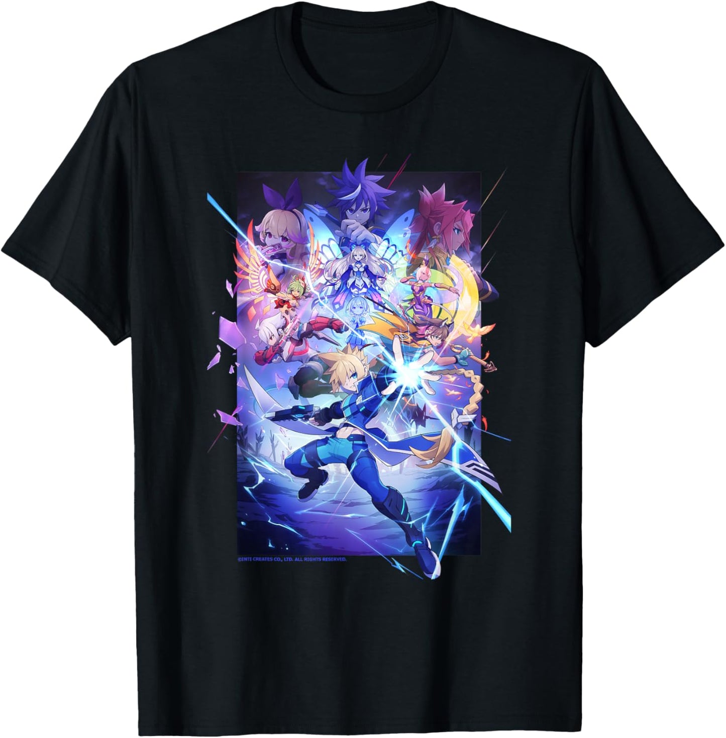 Azure Striker Gunvolt Trilogy Enhanced Package Illust T-Shirt - T-Shirt | Black