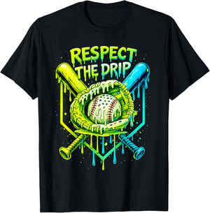 Baseball Drip Team for Boys and Girls Ice Cream Cool T-Shirt - T-Shirt | Black
