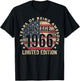 Vintage 1966 Women 60 Year Old Gifts 60th Birthday T-Shirt - T-Shirt | Black