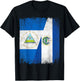 Half Nicaragua El Salvador Split Flag Nicaraguan Pride Roots T-Shirt - T-Shirt | Black