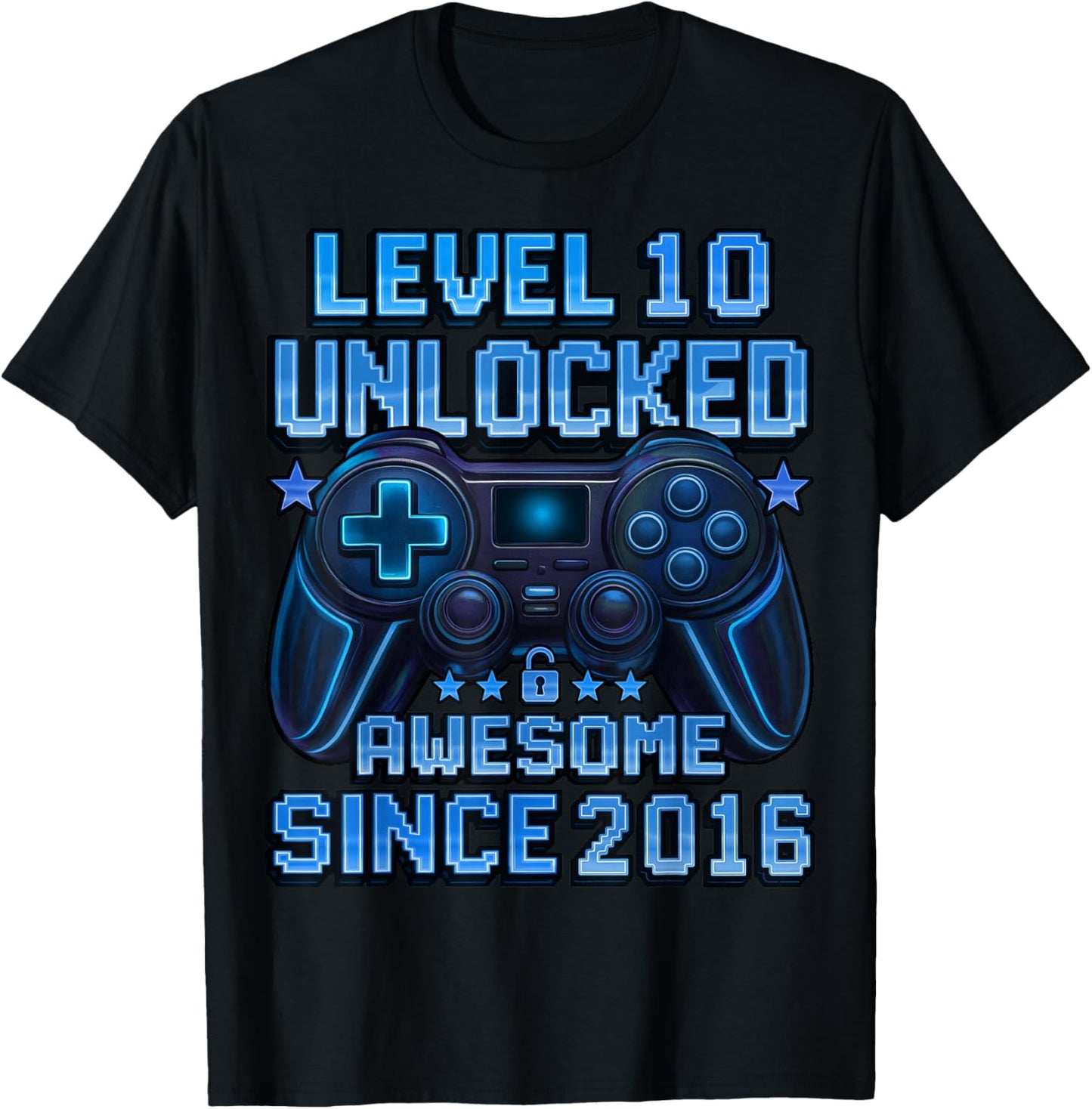 Level 10 Unlocked 10 Year Old Gifts Boys 10th Birthday Boy T-Shirt - T-Shirt | Black