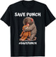 Save Punch Trendy Japanese Macaque Monkey T-Shirt - T-Shirt | Black