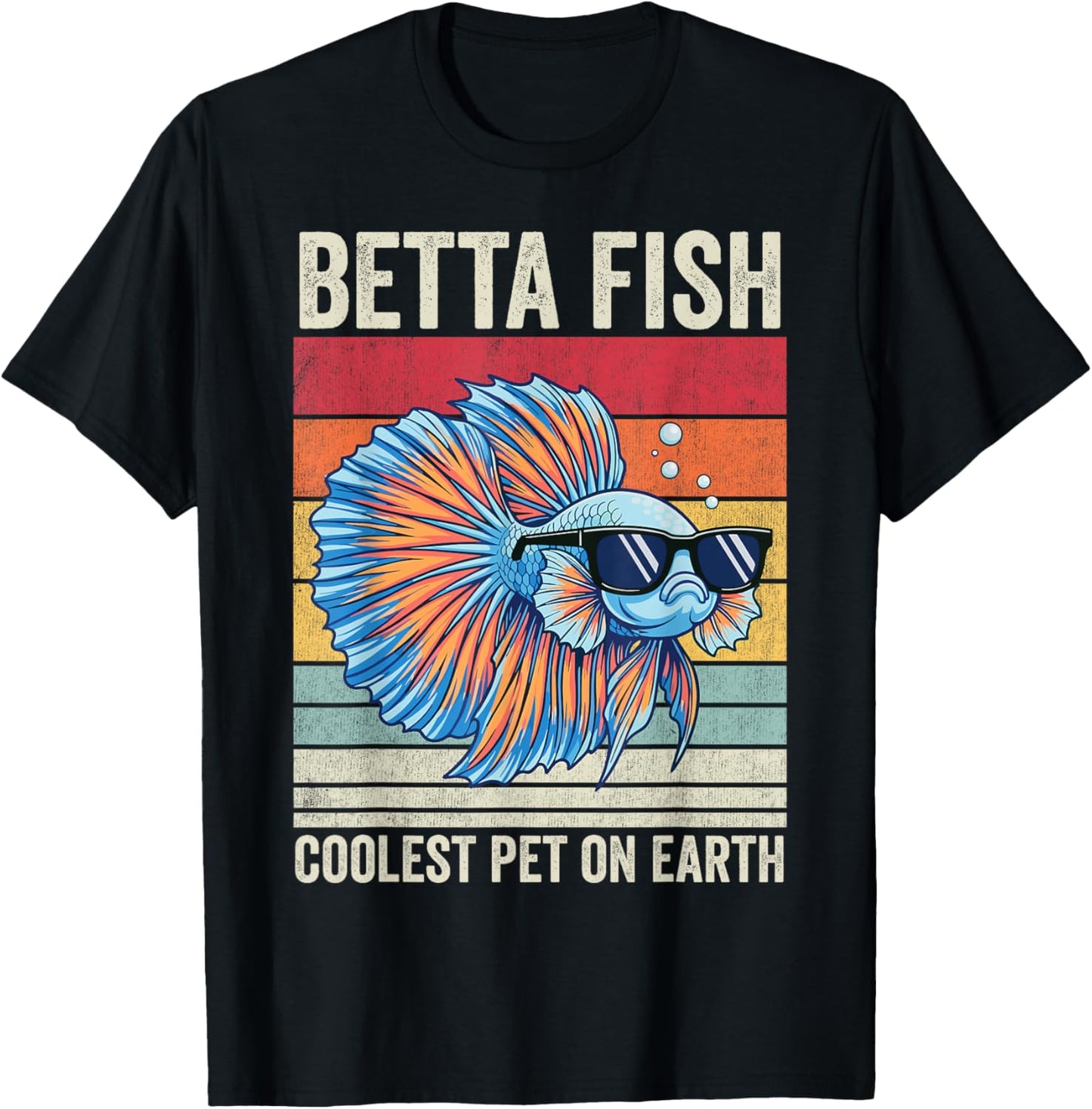 Betta Fish Coolest Pet on Earth, Vintage Betta Fish T-Shirt - T-Shirt | Black