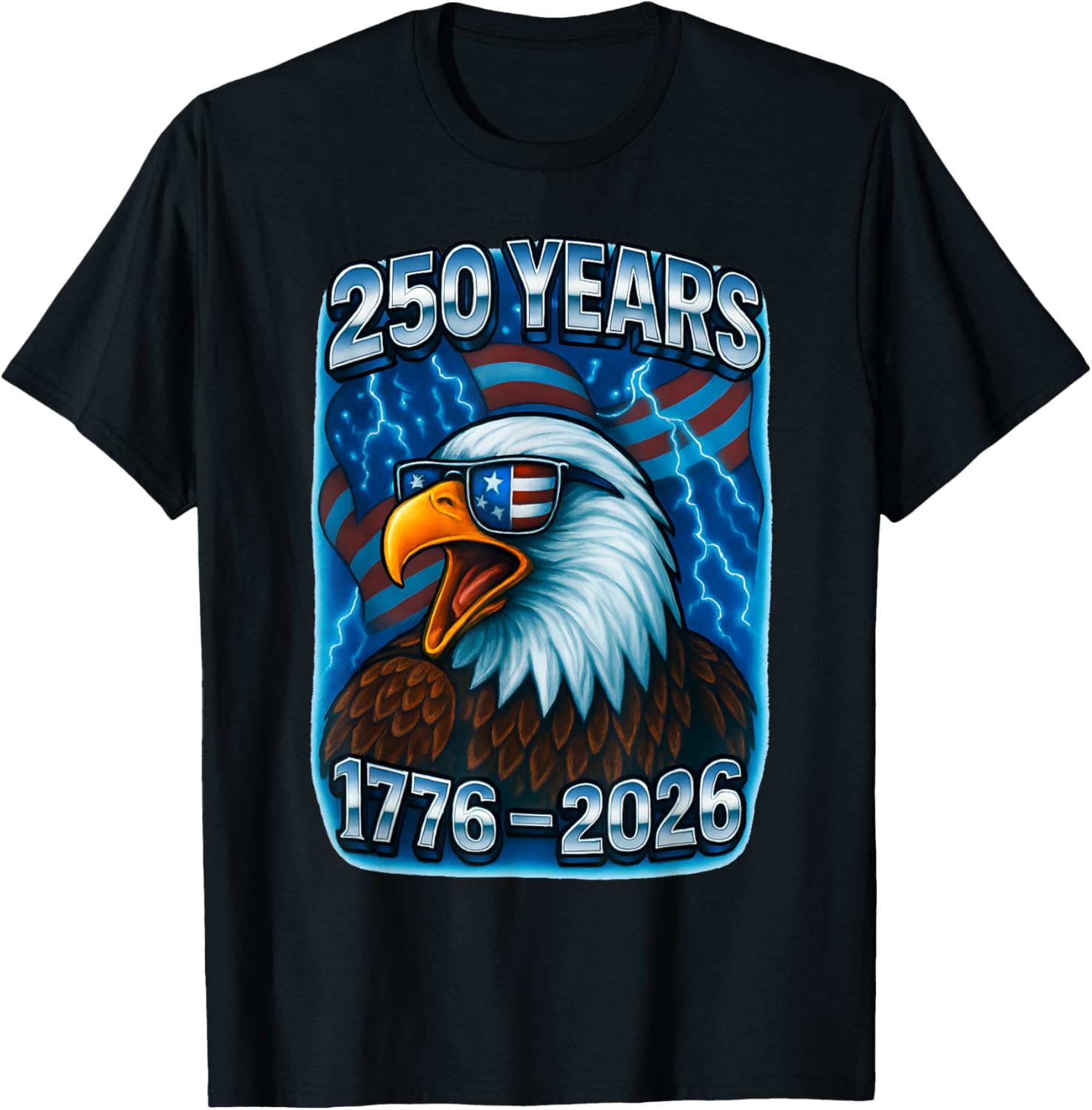 250 Years American 1776 2026 250th USA Birthday 4th of July T-Shirt - T-Shirt | Black