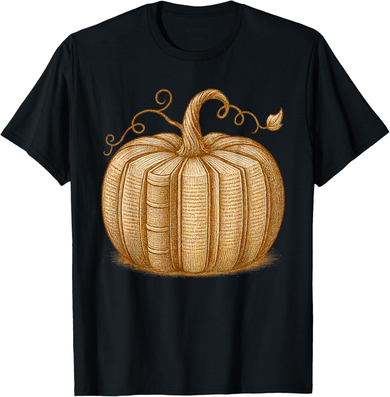 Book Pumpkin Autumn Reading Halloween Fall Design Men Women T-Shirt - T-Shirt | Black