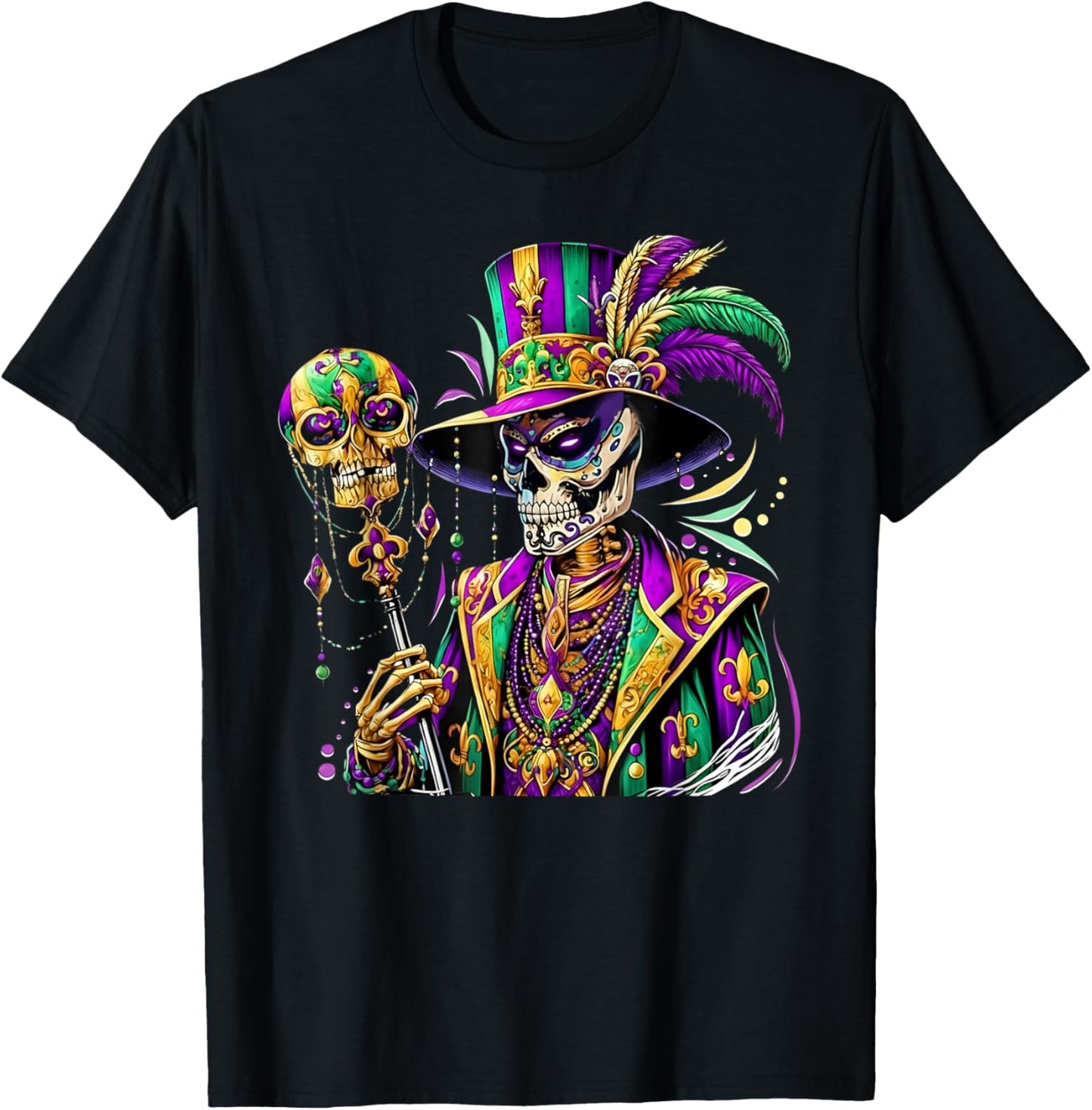 Mardi Gras Costume Sugar Skull Carnival New Orleans Trip T-Shirt - T-Shirt | Black