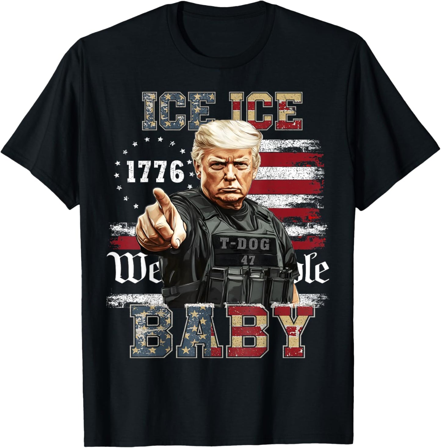Vintage Ice Ice Baby Funny Trump T-Shirt - T-Shirt | Black