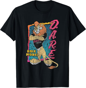 D.A.R.E. Program 90's Style Daren The Lion Role Model PSA T-Shirt - T-Shirt | Black