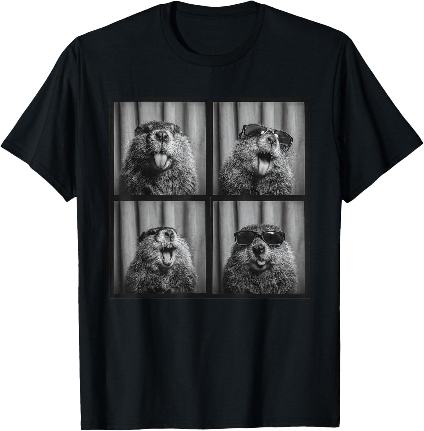 Funny Beaver Sunglasses T-Shirt - T-Shirt | Black