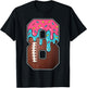 8th Birthday Boy American Football Ice Cream Drip 8 Year Old T-Shirt - T-Shirt | Black
