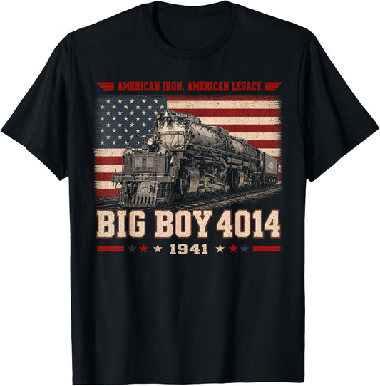 Big Boy 4014 Vintage Steam Locomotive Railroad Train Engine T-Shirt - T-Shirt | Black