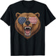 Bear Animal Graphic with USA Sunglasses T-Shirt - T-Shirt | Black