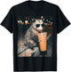 Opossum Drinking Iced Coffee Funny Possum Meme Men Women T-Shirt - T-Shirt | Black
