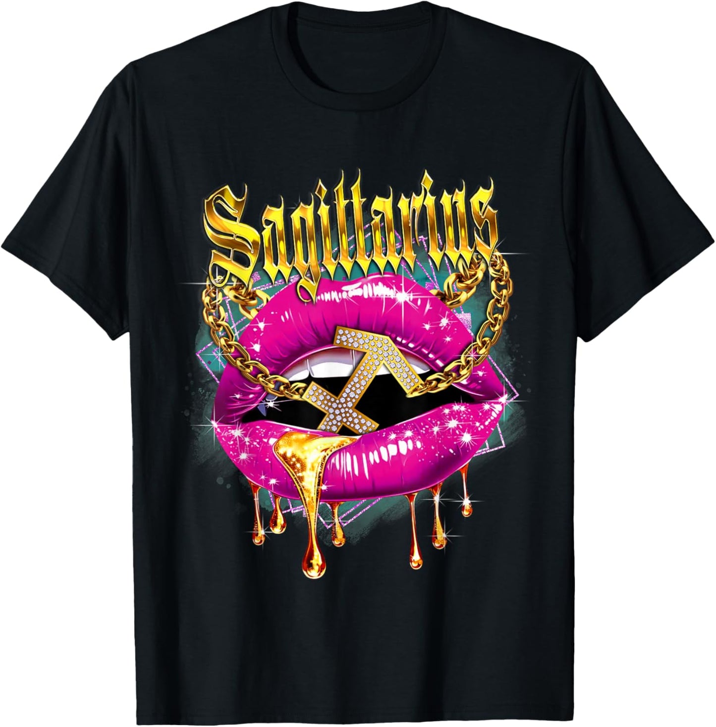 Sagittarius Queens Birthday Afro Girls Sagittarius Zodiac T-Shirt - T-Shirt | Black
