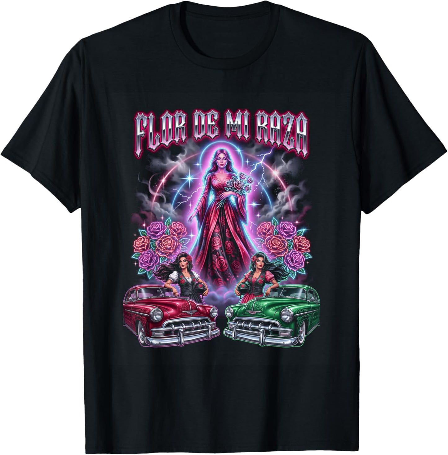 Chicano Lowrider Art T-Shirt - T-Shirt | Black