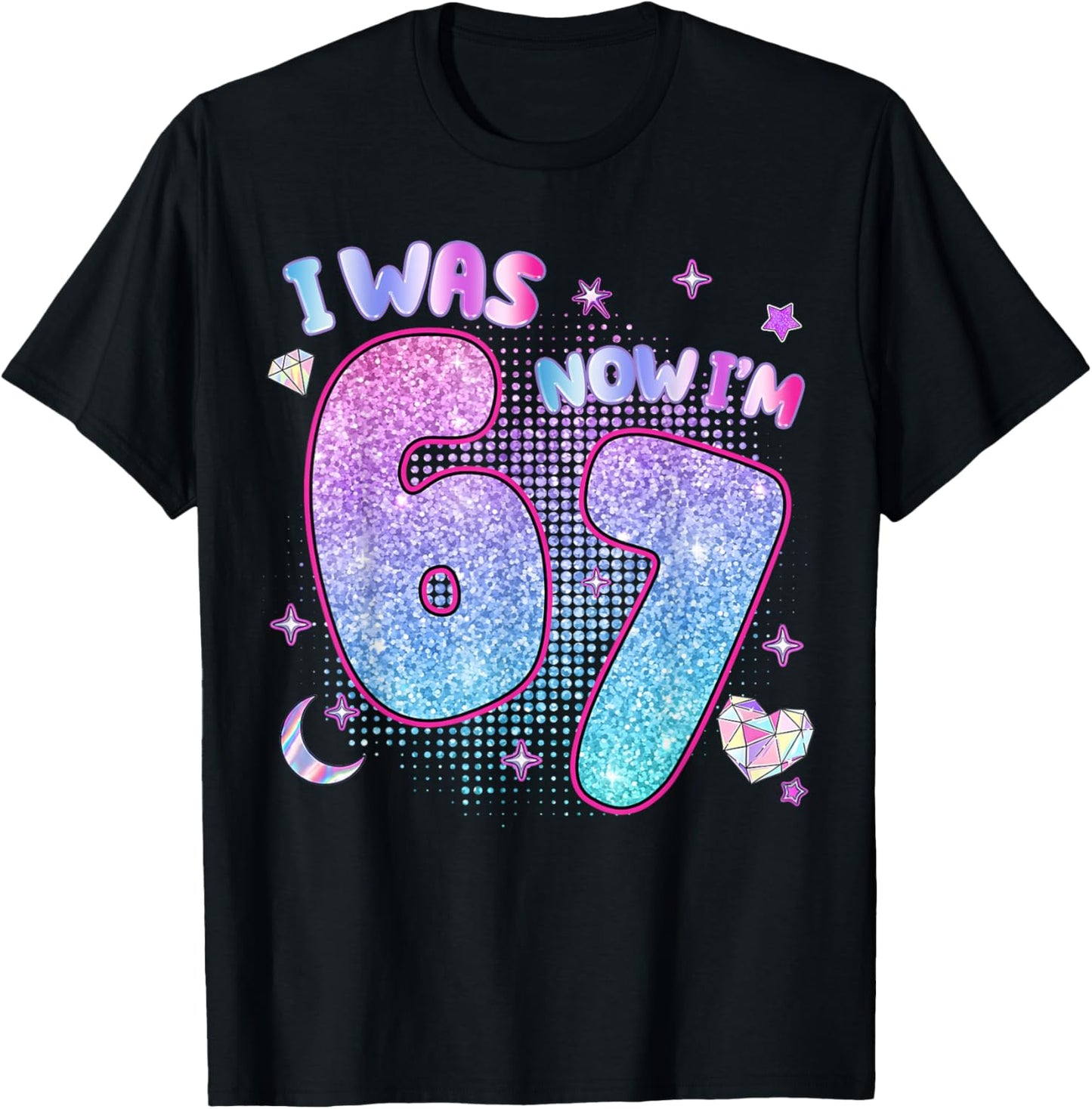 I was 6 Now I'm 7 Six Seven 7 Years Old Birthday Girl Kpop T-Shirt - T-Shirt | Black