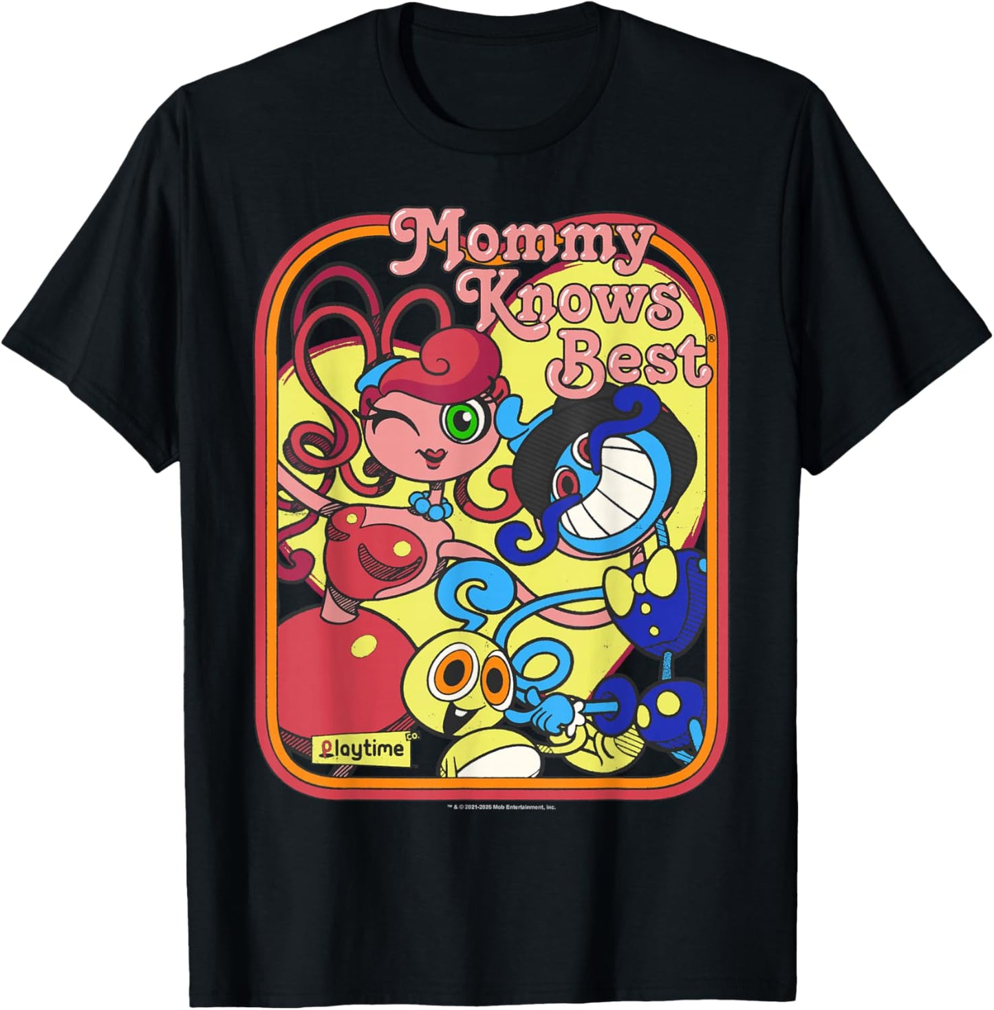 Poppy Playtime Mommy Knows Best Long Legs Family Portrait T-Shirt - T-Shirt | Black