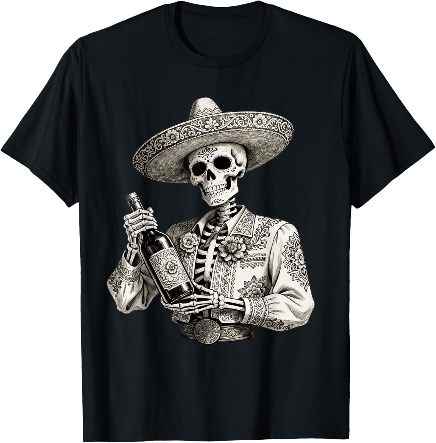 Dia De Los Muertos Costume Day of The Dead Sugar Skull T-Shirt - T-Shirt | Black
