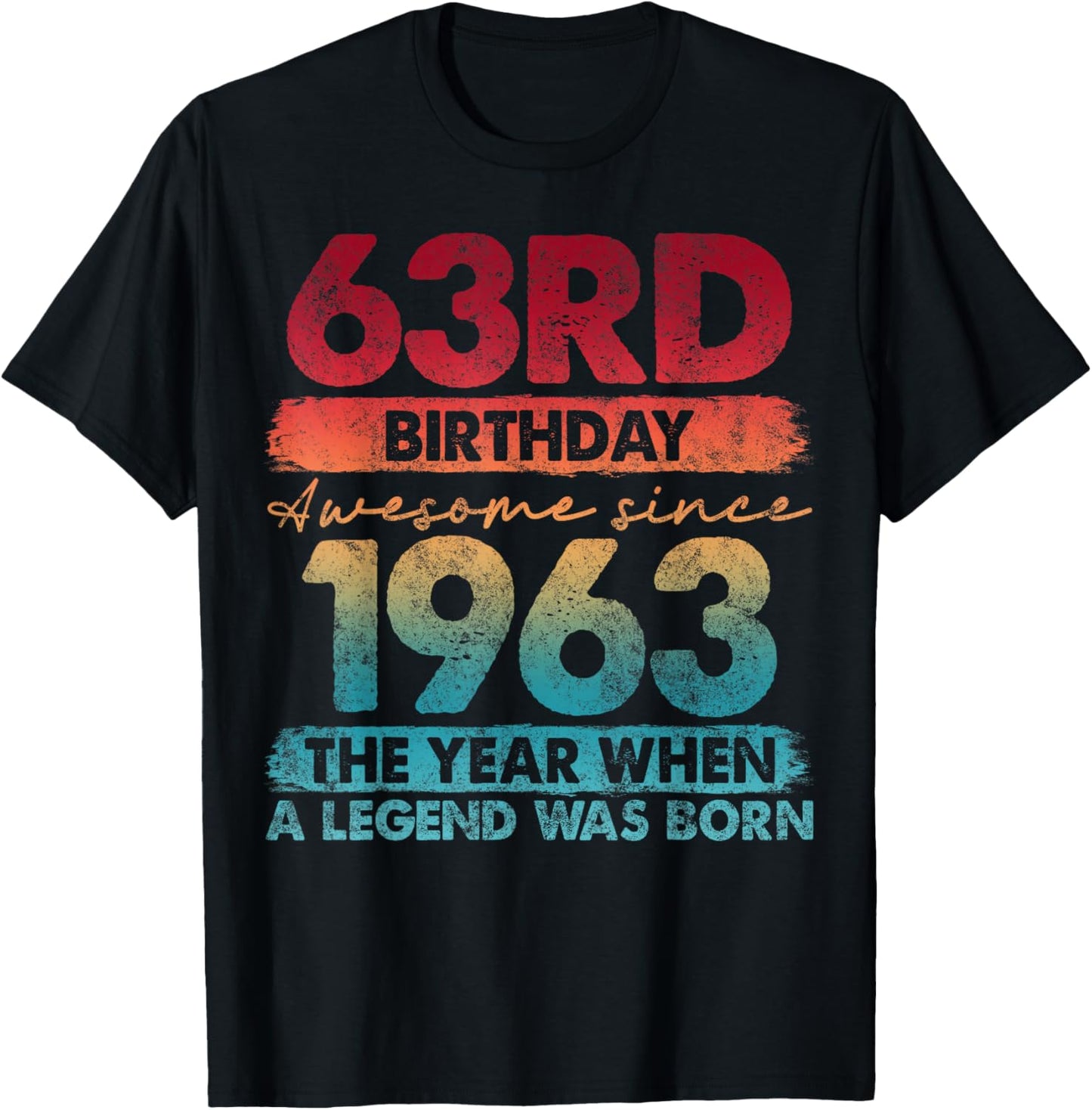 63 Year Old Gifts Vintage 1963 Limited Edition 63rd Birthday T-Shirt - T-Shirt | Black