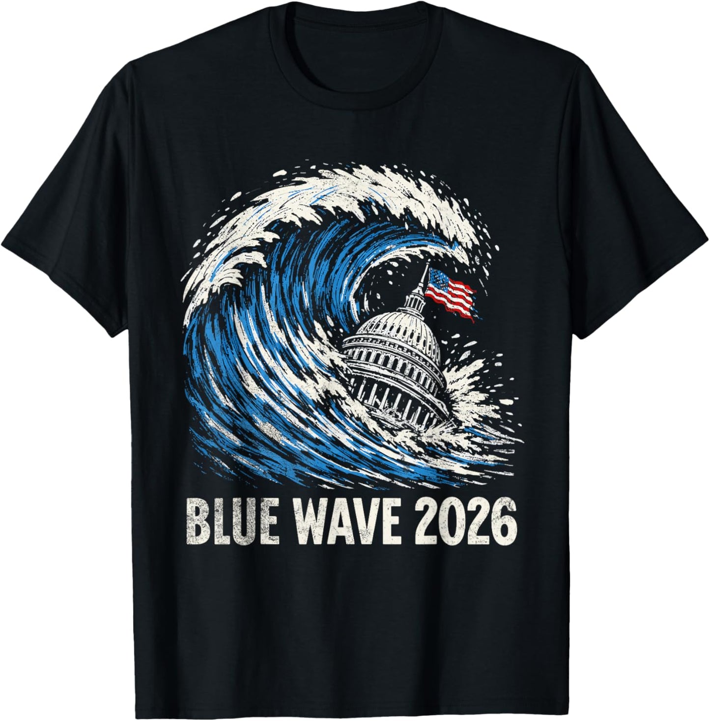 Blue Wave 2026 Vote Midterms T-Shirt - T-Shirt | Black
