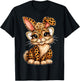 Cute Easter Leopard Bunny Heart Glasses Spring Vibes T-Shirt - T-Shirt | Black