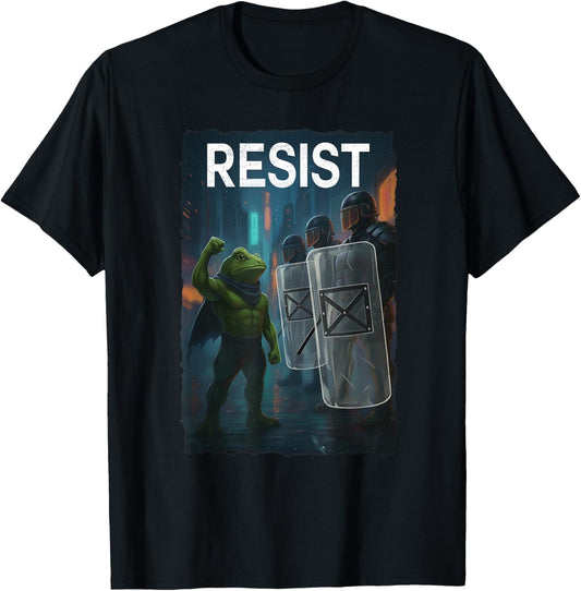 Frogs Resist Portland Frog Protest Activist Men Women T-Shirt - T-Shirt | Black