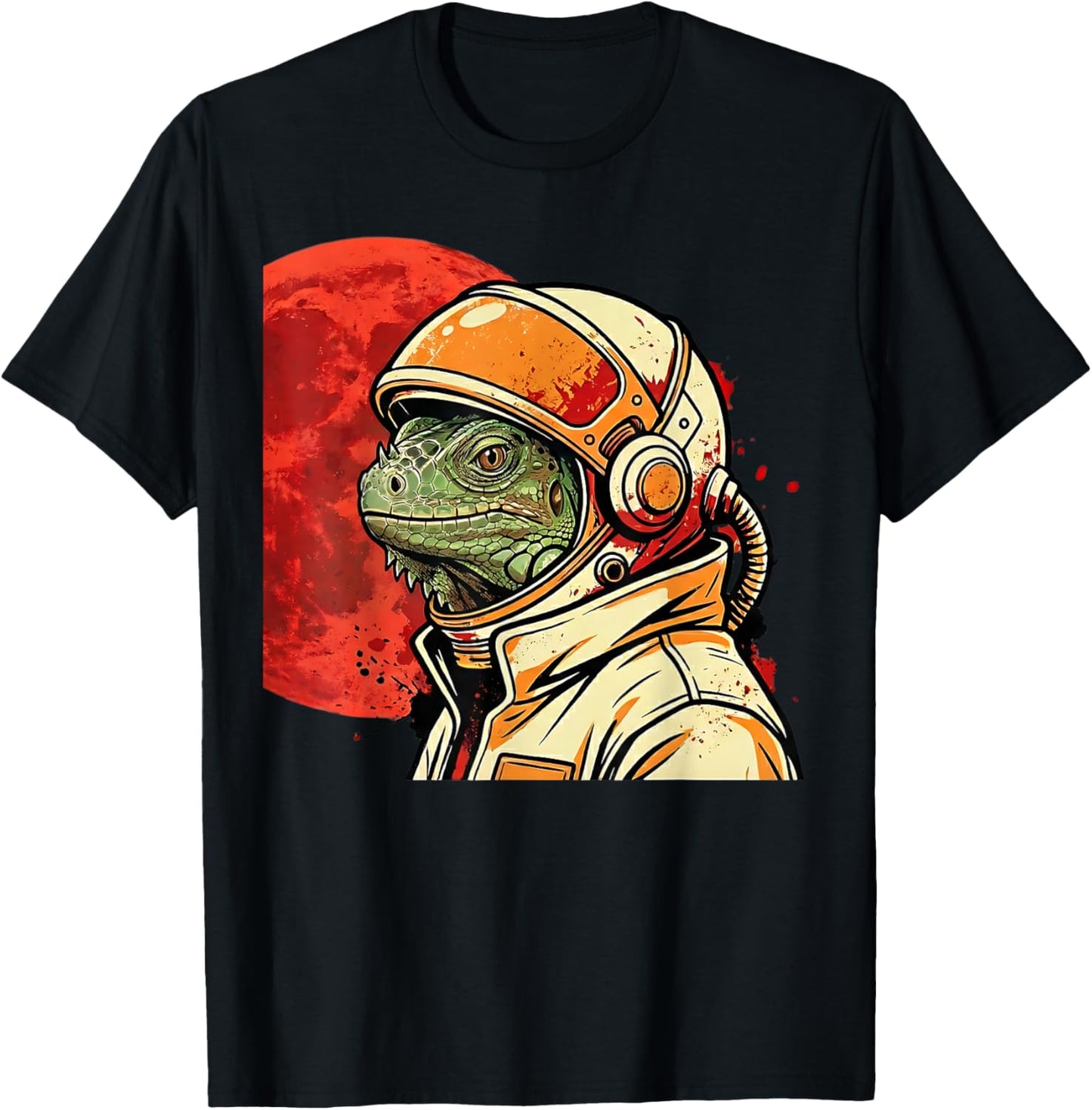 Cute Japanese Retro Space Astronaut Lizard Anime Kids T-Shirt - T-Shirt | Black