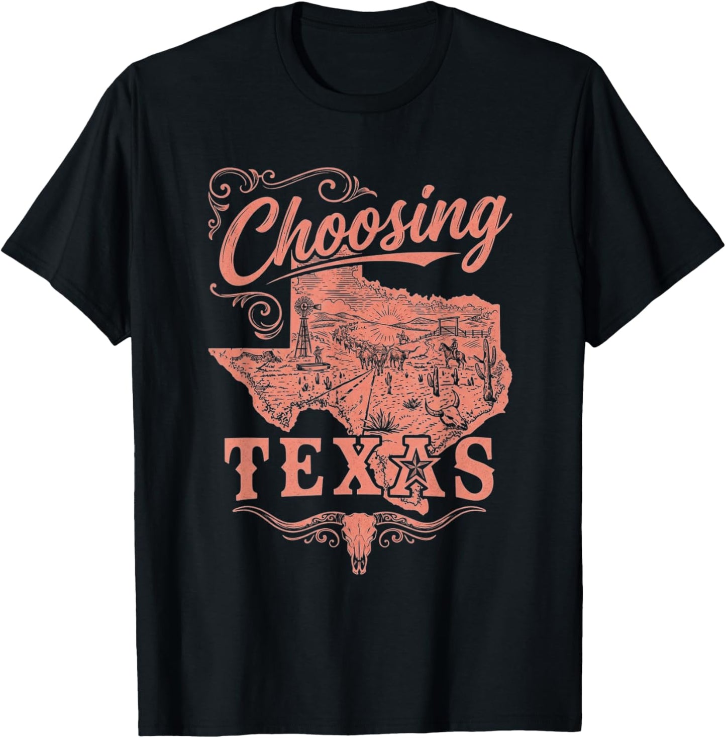 Western Choosing Texas Choosin' Texas T-Shirt - T-Shirt | Black