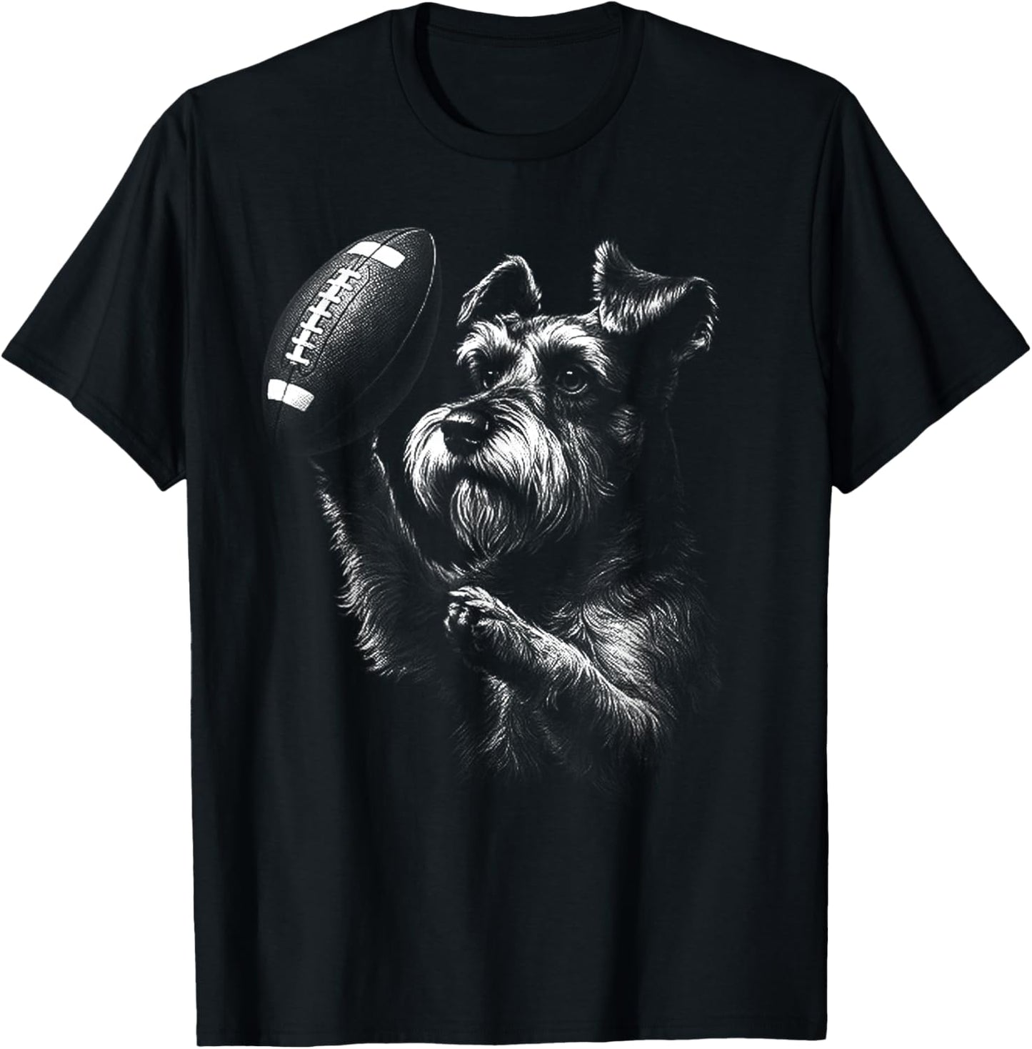 Schnauzer American Football Sports Dog Lover T-Shirt - T-Shirt | Black