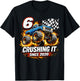Birthday Monster Truck 6 Year Old Boys 6th Party Born 2020 T-Shirt - T-Shirt | Black