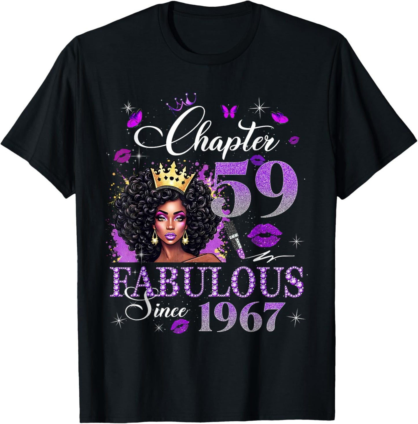 Chapter 59 Fabulous Since 1967 Black Queen Diamond T-Shirt - T-Shirt | Black